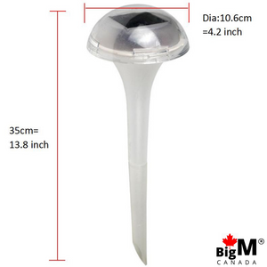 BigM RGB Color Changing Solar Mushroom Lights are 13.8 inches tall