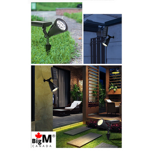 BigM Wireless RGB Color Changing Solar Spotlights can be used in the garden to light up plants, stones, walls, statues, sculptures, decorating pieces