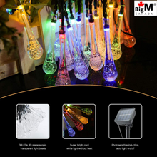 Charger l&#39;image dans la galerie, BigM – guirlande lumineuse à 20 LED à énergie solaire, imperméable, magnifique et colorée, en forme de goutte de pluie, pour décoration de noël et de vacances
