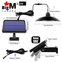 Charger l&#39;image dans la galerie, BigM 16 LED Bright Solar Light for Indoor with separate large solar panel, 10 ft extension, wall mount and hardwares
