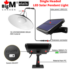 Load image into Gallery viewer, Image of BigM 16 LED Solar Light for Indoor with separate large solar panel, product descriptions
