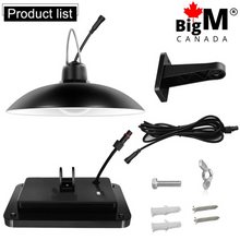 Charger l&#39;image dans la galerie, Image of BigM 16 LED Solar Light for Indoor with separate large solar panel, 10 ft extension, wall mount and hardwares
