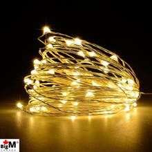 Cargar imagen en el visor de la galería, BigM LED solar fairy copper string lights for outdoor holiday decoration available in warm white color
