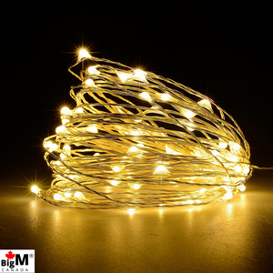 BigM Solar Powered LED Decorative Copper String Lights for Holiday Decoration, 8 Modes, Waterproof