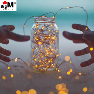 BigM LED solar fairy string lights for outdoor holiday decoration available in warm white color
