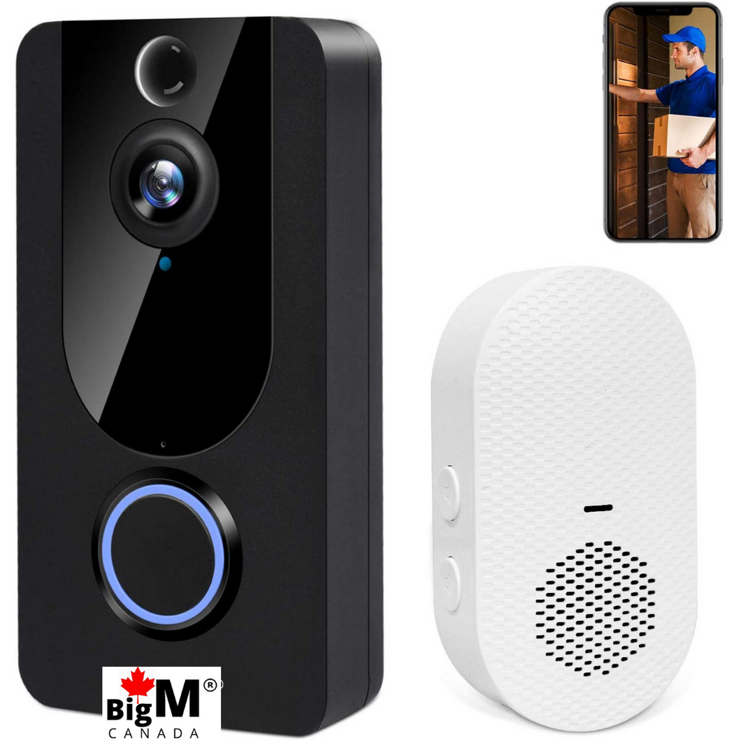 BigM 1080P Wireless Video Doorbell Camera with with a chime in the picture