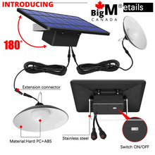 Load image into Gallery viewer, BigM Dual Headed 32 LED Bright solar lamp for gazebo light fixture has adjustable solar panel that can be directed toward sun

