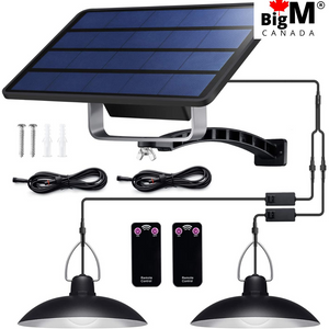 BigM Dual Headed 32 LED Bright solar lamp for gazebo is made off high quality ABS materials, monocrystalline solar panel