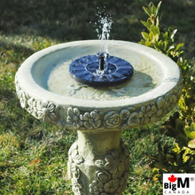 Load image into Gallery viewer, BigM Solar Floating Fountain on a Bird Bath Attract lots of Birds and Creates a beautiful environment in your gardens
