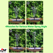 Load image into Gallery viewer, BigM Solar Floating Fountain has 6 nozzles and they spray water different ways

