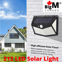 Load image into Gallery viewer, BigM  212 LED Best Solar Security Light has high efficient solar panel that help to charge the batteries faster even on cludy day

