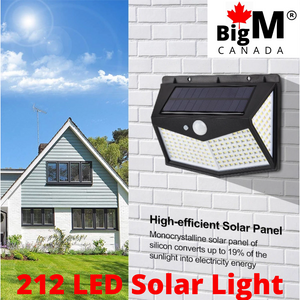 BigM  212 LED Best Solar Security Light has high efficient solar panel that help to charge the batteries faster even on cludy day