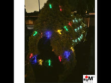 Cargar y reproducir el video en el visor de la galería, BigM Solar Powered 20 LED Waterproof Gorgeous Colorful Raindrop String Lights for Christmas &amp; Holiday Decoration

