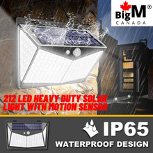 Load image into Gallery viewer, BigM  212 LED Best Solar Security Light is IP65 waterproof and can witheld upto -45 degree celcius
