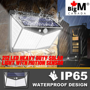 BigM  212 LED Best Solar Security Light is IP65 waterproof and can witheld upto -45 degree celcius