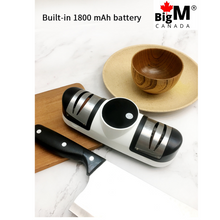 Load image into Gallery viewer, BigM Professional Electric Knife, scissors, Sharpener, Portable USB Rechargeable for Home Restaurant Use, Provides Razor-Sharped Edge, Easy to Use
