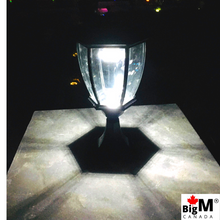 Load image into Gallery viewer, BigM 16” Elegant Looking LED Outdoor Solar Post Lights installed on a post of a driveway
