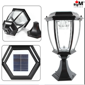 BigM 16” Elegant Looking LED Outdoor Solar Post Lights made of high quality aluminum and glass materials