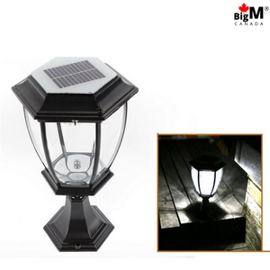 BigM 16” Elegant Looking LED Outdoor Solar Post Lights charge faster during day time and lights up the are for all night