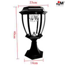 Load image into Gallery viewer, Measurements of BigM 16” Elegant Looking LED Outdoor Solar Post Lights
