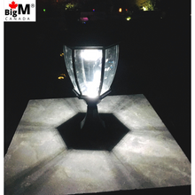 Cargar imagen en el visor de la galería, BigM 16” Dusk to Dawn Elegant Looking LED Outdoor Solar Post Lights for the on a stone post
