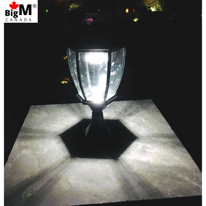 BigM 16” Dusk to Dawn Elegant Looking LED Outdoor Solar Post Lights for the on a stone post