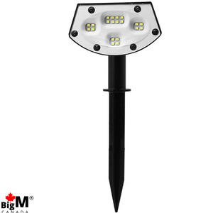 Front view of BigM 20 LED Cool White Wireless Solar Spotlights for Gardens