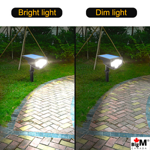 BigM 20 LED Cool White Wireless Solar Spotlights light up the pathway at night