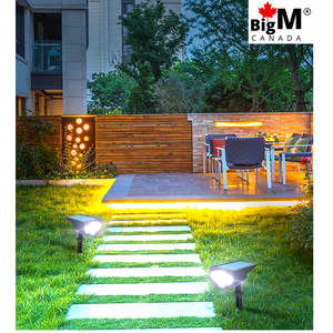 BigM 20 LED Cool White Wireless Solar Spotlights lights up the walkway and creates a beautiful atmosphere at night