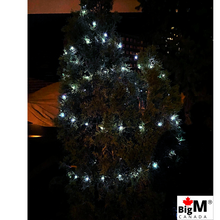 Load image into Gallery viewer, This BigM 33 ft long string light with 100 bright LED bulbs made of thin and flexible copper wire, will easily build the shapes you want, and can be  warapped around a chriatmas tree
